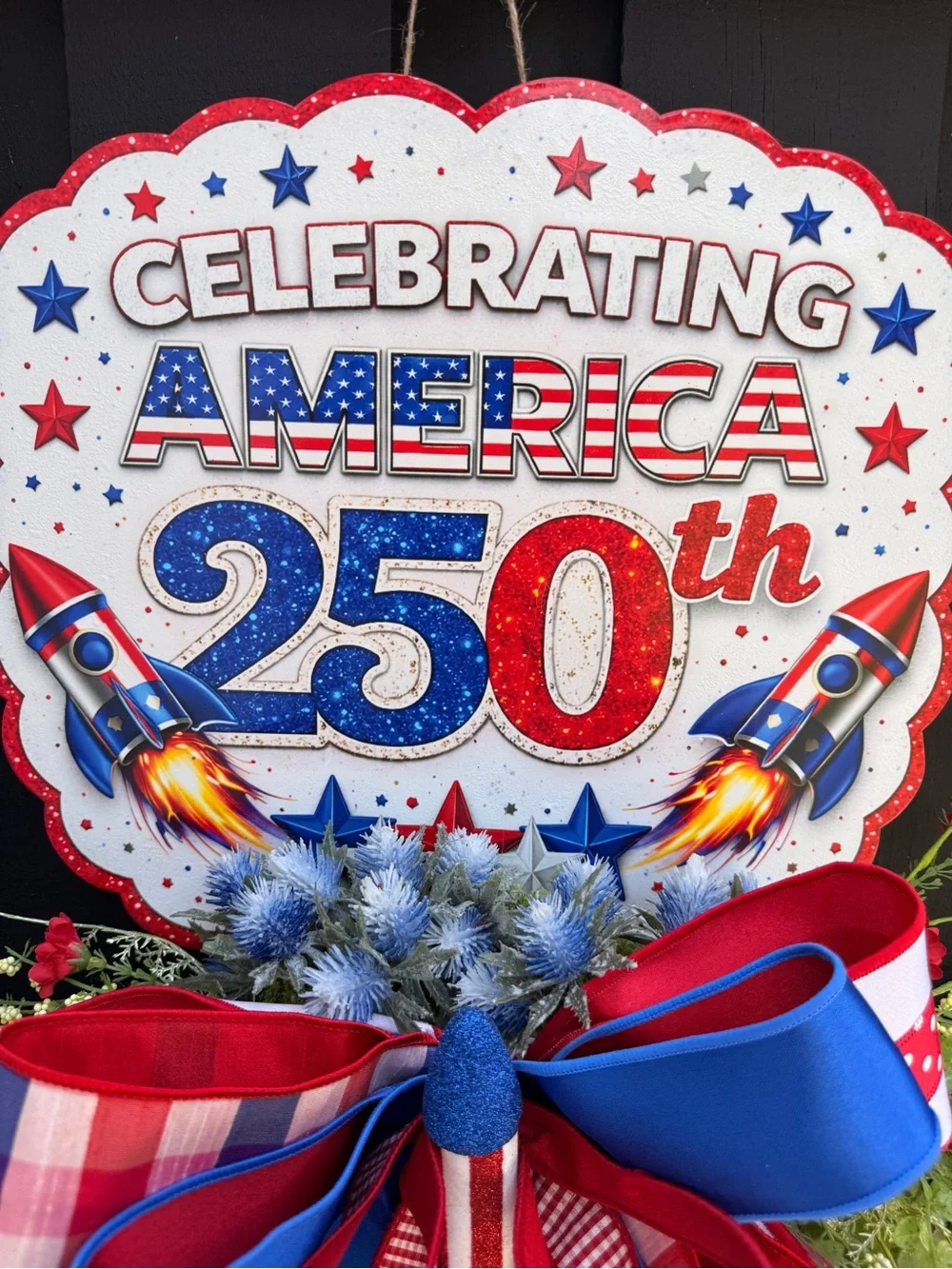 Celebrating America 250th Patriotic Door Decor - Red White Blue